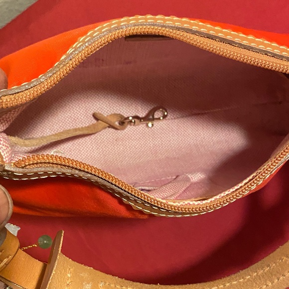 Dooney and Burke east west slouch red orange bag - Picture 10 of 14